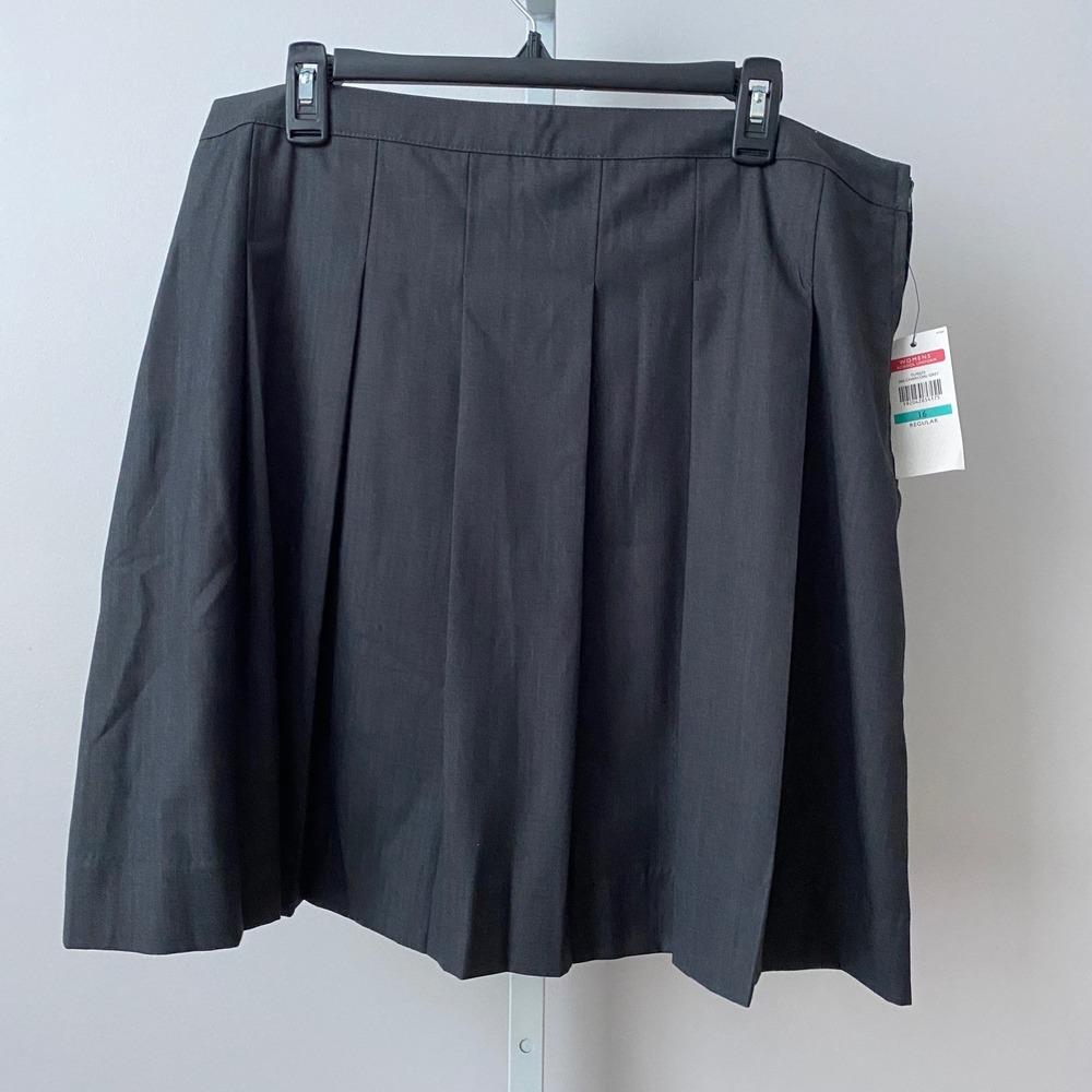 Tommy Hilfiger Wool Blend Academia Office Siren Pleated Uniform Skirt 16 Grey